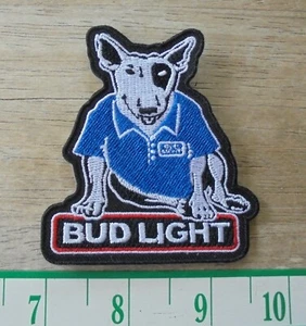 BUD LIGHT-SPUDS THE DOG-BLUE SHIRT  Iron On Patch-New-Nice - Picture 1 of 1