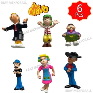 Chavo del Ocho  6 Pieces Toy Figures Mexican 4 In Bootleg and  Chavo Kiko Hat - Picture 1 of 9