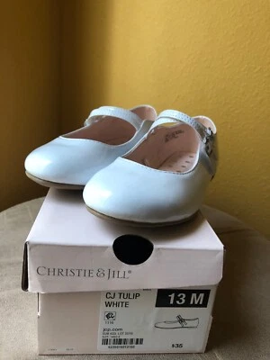 Zapatos Mary Jane Christie & Jill Niñas CJ/Tulipán Blanco Imitación Charol Talla 13M Foto 1 de 4