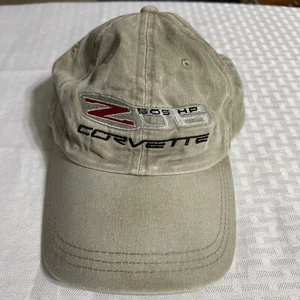 Vintage Corvette Z06 SOS HP 100% Cotton Baseball Cap- Adjustable Leather Strap - Picture 1 of 24