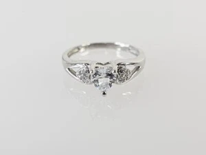 10K White Gold Lab Created Aquamarine Cubic Zirconia Ring SZ 4.75 (AM1080577) - Picture 1 of 7