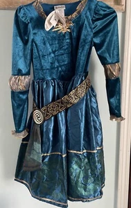 DISNEY PARKS Girls SMALL Dress Velvet Princess Brave MERIDA Costume Dress READ - Picture 1 of 6