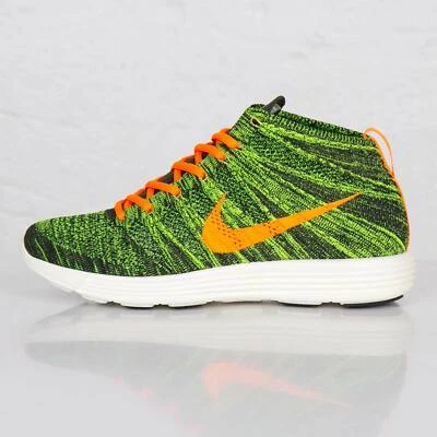 Nike Lunar Flyknit Chukka size 11.5. Green Orange Parachute Gold.  554969-080. - Image 1 of 4