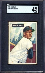1951 Bowman #198 Monte Irvin SGC 4 VG-EX *New York Giants* - Picture 1 of 2