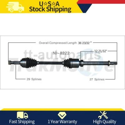 Junta eje CV delantero derecho para Nissan Sentra 2,0 L 2012 2011 2010 2009 2008 2007 Foto 1 de 2