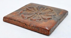 Antique Terracotta Clay Original Old Hand Crafted Floral Panel - Picture 1 of 5