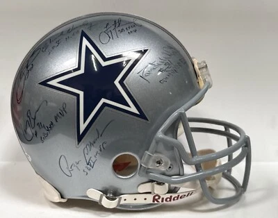 Roger Staubach, Aikman +4 Autos Signed FS Authentic Dallas Cowboys Helmet PSA - Image 1 of 4