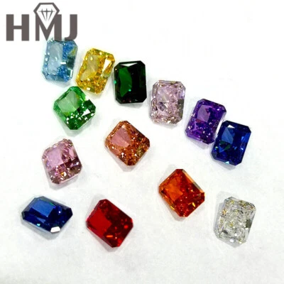 Mixed Colour Radiant Crushed Ice Cut Cubic Zirconia Loose CZ Stones 5A For Ring - Image 1 of 4