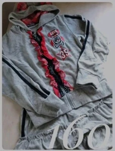 heiseiretro y2k girls matching cloth skirt&hoodie 160cm Japanese Kawaii - Picture 1 of 8