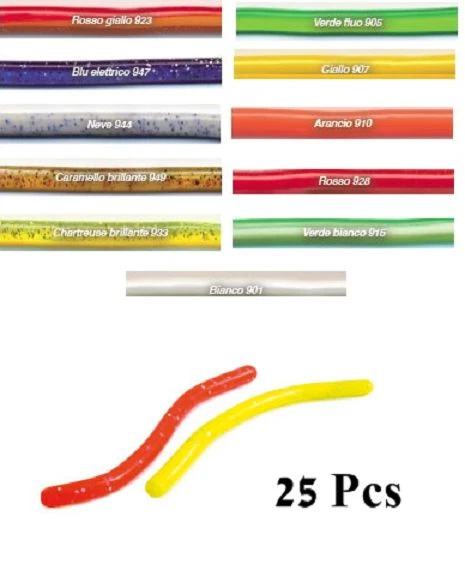 25 spaghetti bionic trout pesca trota lago torrente spaghetto gomma artificiali