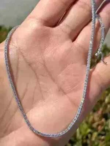 20CT Round Cut Created Diamond Women's Tennis Necklace 14K White Gold Finish 18" - Picture 1 of 5