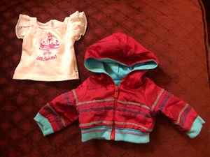 American Girl Hooded Zippered Jacket & Pink Short Sleeve Top - Picture 1 of 4