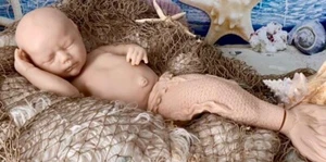 25” REBORN MERMAID RHYNN KIT NOT FINISHED DOLL by Wendy Dickison AUTHENTIC w/COA - Picture 1 of 18