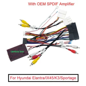 1x Car 16 Pin Audio Wiring Harness w/ Canbus SPDIF Amplifier For Hyundai SantaFe - Zdjęcie 1 z 5