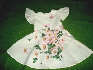  Puppenmode süßes Kleidchen Sommerkleidchen für Puppe Gr 70 Handarbeit - Bild 1 von 10
