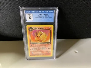 2000 Pokemon Team Rocket 1st Edition Dark Flareon Flareon #35 CGC Gaming 8 - Picture 1 of 1