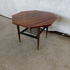 Tavolino Modernariato Ottagonale Impiallacciato Mogano Design Anni 60 Italia