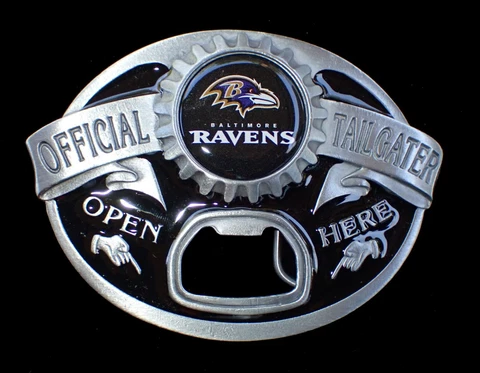BALTIMORE RAVENS TAILGATER BELT BUCKLE WITH BOTTLE OPENER SISKIYOU PEWTER Cover