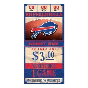 BUFFALO BILLS GAME TICKET ADMIT ONE WOOD SIGN 6"X12'' NEW WINCRAFT ๐ - Picture 1 of 1