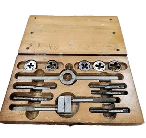 VTG Lucky Tap & Die Set No. 2 w/ Original Wood Box Case - Picture 1 of 8