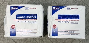 Gauze Sponges 4 x 4 12ply 100 Sleeves 2 Pack Dukal - Picture 1 of 5