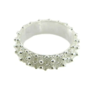 Anello fede sarda filigrana Sardegna fascia 2 file giri argento 925 - Picture 1 of 3