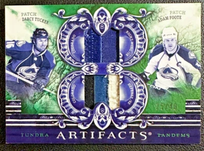 DARCY TUCKER ADAM FOOTE 2010-11 UD Artifacts Tundra Tandems Patches Emerald #/40 - Image 1 of 2