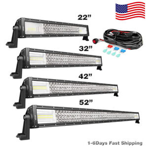 Nilight Straight LED Light Bar 22" 32" 42" 52" Combo Off Road Lighting for Jeep