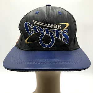 Gorra de Colección Indianapolis Colts Equipo NFL Moderna Snapback Cuero Negro/Azul - Imagen 1 de 8