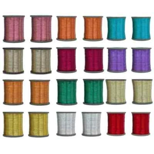 Cotton Metallic Zari Thread For Embroidery 0.1Mm(Pack Of 2 Roll) 100 Gram - Picture 1 of 86