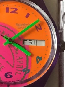 SWATCH with MANUFACTURING ERROR! Gent FLUO SEAL (GV700)-Without Calendar day - Picture 1 of 5