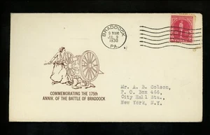 US FDC #688 Mauck M-5 1930 Braddock PA Battle of Braddock  - Picture 1 of 2