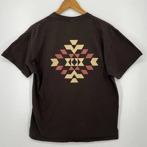 Pendleton T-Shirt Men's Size M Brown Double Sided Logo Short Sleeve Crew Neck - Picture 1 of 10