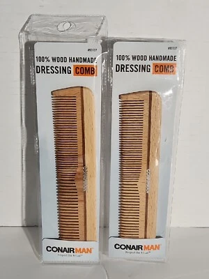 Conair Man手工制作100%木制梳妆发梳  — 第 1/3 张图片