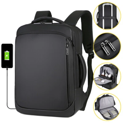Herren Damen Laptop Rucksack USB Wasserdicht Business Reise Arbeit Schulrucksack