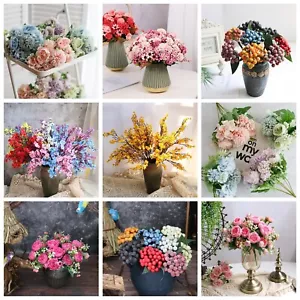 15 Head Silk Rose Artificial Fake Flowers Bunch Bouquet Wedding Home Party Decor - Picture 1 of 54