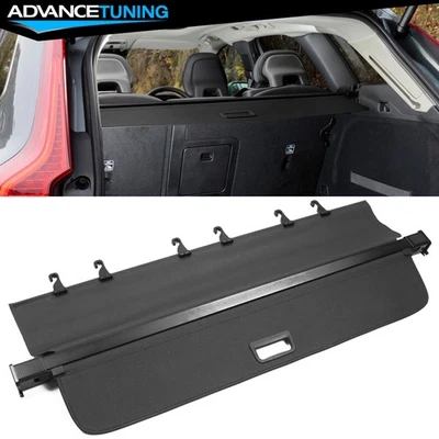 Fits 18-26 Volvo XC60 4DR PVC Retractable Rear Trunk Cargo Security Cover Black - Imagem 1 de 4
