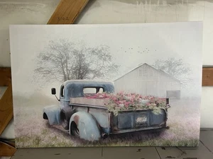 Farmhouse Truck Canvas Wall Art - Vintage Ford Decor (EXCELLENT CONDITION) - Picture 1 of 1