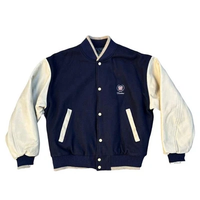 Chaqueta Stadium Vintage Cadillac Cuero Azul Marino Talla M Foto 1 de 4
