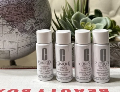 4 exfoliantes Clinique Clarifying Do-Over Peel 0,17 oz cada tamaño de muestra (V4) Foto 1 de 4