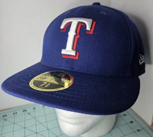 59FIFTY New Era Texas Rangers Sombrero Azul 7 5/8 Oficial Sobre el Campo Gorra - BUENO - Imagen 1 de 10