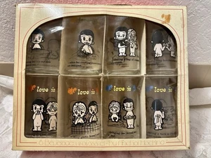 Vintage Anchor Hocking 1976 Neu im Karton Kim Casali LA Times "Love Is" 8-teiliges Set 12 Oz - Bild 1 von 6
