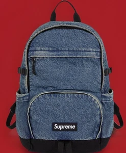 SUPREME NY | Cordura® Denim Backpack | Washed Indigo | Box Logo | NEW W TAGS - Picture 1 of 11