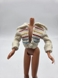 Skipper Clone weiß mit mehrfarbig gestreifter Pullover Jacke Barbie Markenlos - Bild 1 von 11