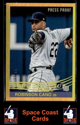 Золотая карточка 2018 Donruss Robinson Cano No261/99 Press Proof - Изображение 1 из 2