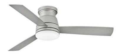 Trey LED 52" Indoor/Outdoor Flush Mount Ceiling Fan in Brushed Nickel - Image 1 of 2