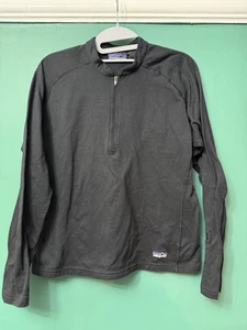 Womens Patagonia Sweatshirt Top. Half Zip. Large. Black. Polartec. SKU 46069 - Picture 1 of 7