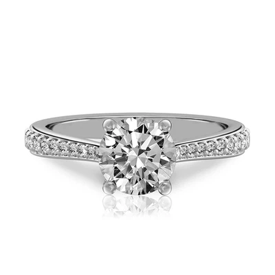 Diamond Ring For Wedding Platinum Lab Grown Round 1.3 Carat IGI Certified PT950 - Image 1 of 4