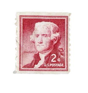 1954 Thomas Jefferson 2 Cent US Postage Stamp Red Excellent Money Back GUARANTEE - Picture 1 of 2