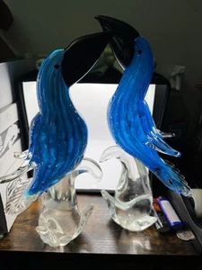 Vintage Murano Glass Toucan Bird Sculpture Pair - Picture 1 of 11